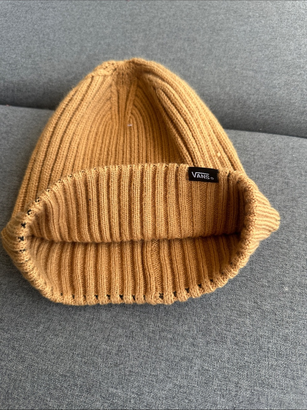 Vans Ribbed Fold-Over Beanie - Mustard Yellow - Picture 5 of 5